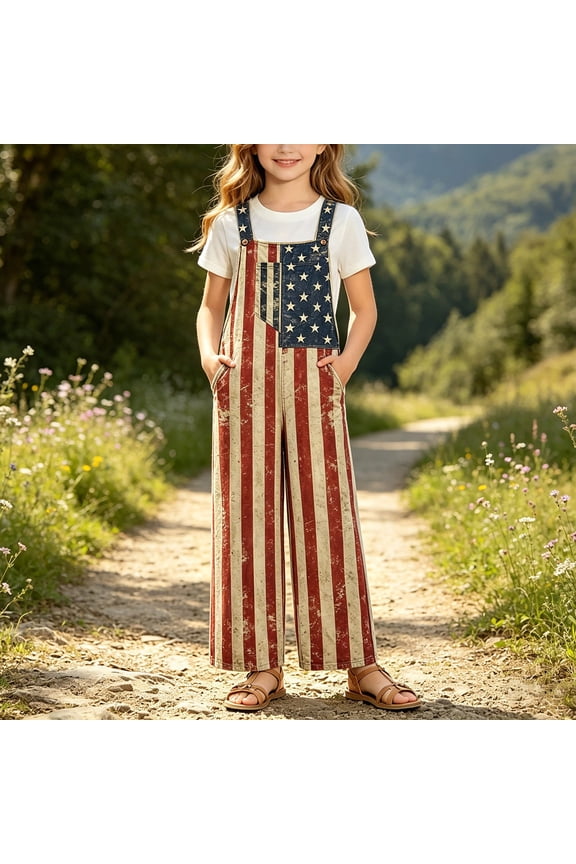 Girls Jumpsuit Size 13-14Y Kids Sleeveless Square Neck Star Spangled Print Romper with Pockets All Day Comfort Girls Romper