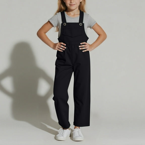 Girls Jumpsuit Sleeveless Black with Pockets Toddler Girl Summer Clothes Kids Clothes Girls Size 2-3 Years Girls Fashion