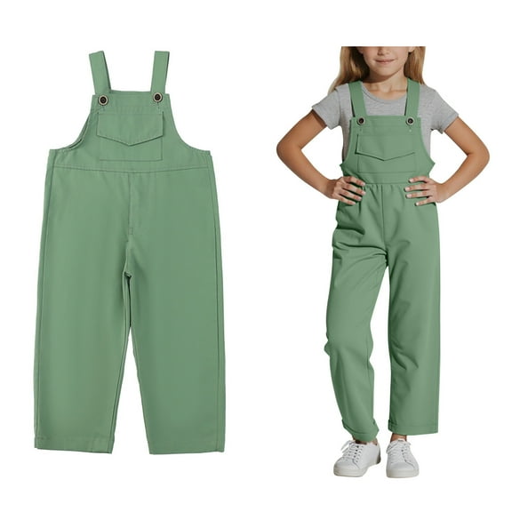 Girls Jumpsuit Sleeveless Green Loose Rompers Girls Summer Outfits Cute Clothes for Girls 15-16 Years Girls Fashion