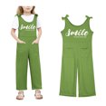 thumbnail image 1 of Girls Jumpsuit Sleeveless Green Loose Rompers Summer Outfits for Girls Girls Jumpsuits Size 7-8 Years Girls Fashion, 1 of 5