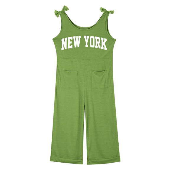 Girls Jumpsuit Sleeveless Green Rompers with Pockets Summer Clothes for Teens Girls Fashion 7-8 Years Girls Fashion