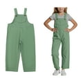 thumbnail image 1 of Girls Jumpsuit Sleeveless Green with Pockets Summer Clothes for Teens Girls Fashion 5-6 Years Girls Fashion, 1 of 5