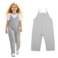 thumbnail image 1 of Girls Jumpsuit Sleeveless Grey Loose Rompers Cute Summer Clothes Girls Clothing Size 4-5 Years Girls Fashion, 1 of 7