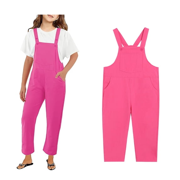 Girls Jumpsuit Sleeveless Rompers with Pockets Cute Summer Cute Outfits for Girls 6-7 Years Girls Fashion