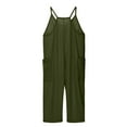 thumbnail image 1 of Girls Jumpsuit Sleeveless Summer Clothes For Girls Overalls With Side Pockets Adjustable Wide Leg Jumpsuit Preppy Clothes 12-13 Years, 1 of 9