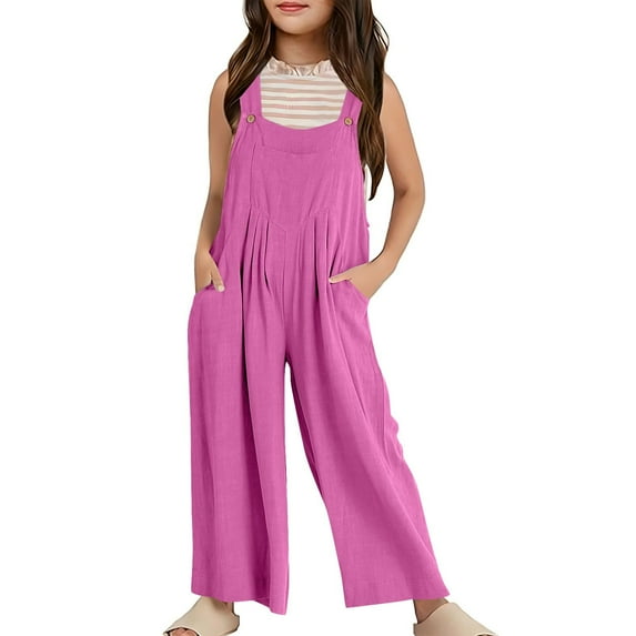 Girls Jumpsuits Overalls Summer Clothes For Teens Long Pants with Pockets Cute Outfits For Girls 13-14 Y