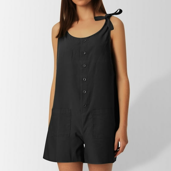 Girls Jumpsuit Sleeveless Summer Rompers For Girls Loose Rompers Adjustable Long Pants Girls Outfit