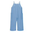 thumbnail image 1 of Girls Jumpsuit Sleeveless Toddler Girl Summer Clothes Loose Rompers Adjustable Wide Leg Jumpsuit Cute Clothes For Girls 4-5 Years, 1 of 4