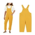 thumbnail image 1 of Girls Jumpsuit Sleeveless Yellow Rompers with Pockets Summer Outfits for Girls Girls Jumpsuits Size 5-6 Years Girls Fashion, 1 of 5