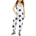 thumbnail image 1 of Girls Jumpsuit Star Print Rompers for Girls Loose Casual Rompers with Pockets Outfits for Girls 5-6 Y, 1 of 5