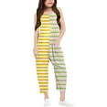 thumbnail image 1 of Girls Jumpsuit Striped Summer Rompers for Girls Loose Casual Overalls with Side Pockets Girls Clothing Size 5-6 Y, 1 of 6