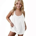 thumbnail image 1 of Girls Jumpsuits 5-15 Years Juniors Kids Cute Sleeveless Spaghetti Strap Rompers Teens Children Solid One-Piece Short Jumpsuit with Pockets, 1 of 8