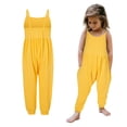 thumbnail image 1 of Girls Jumpsuits Casual Sleeveless Overalls Long Pants with Pockets Girl Clothes 1-2 Years, 1 of 5