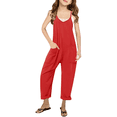 thumbnail image 1 of Girls Jumpsuits Loose Sleeveless Jumpsuit Girls' Overalls with Pockets Girls Outfits Size for Girls 4-5Years, 1 of 5