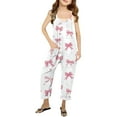 thumbnail image 1 of Girls Jumpsuits Loose Sleeveless Jumpsuit Summer Rompers For Girls with Pockets Preppy Clothes for Girls 7-8Years, 1 of 5