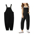 thumbnail image 1 of Girls Jumpsuits Overalls Black Rompers with Pockets Cute Summer Clothes Girls Outfit 9-10 Years Girls Fashion, 1 of 9