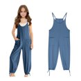thumbnail image 1 of Girls Jumpsuits Overalls Blue Loose Rompers Summer Rompers for Girls Kids Clothes Girls Size 5-6 Years Girls Fashion, 1 of 9