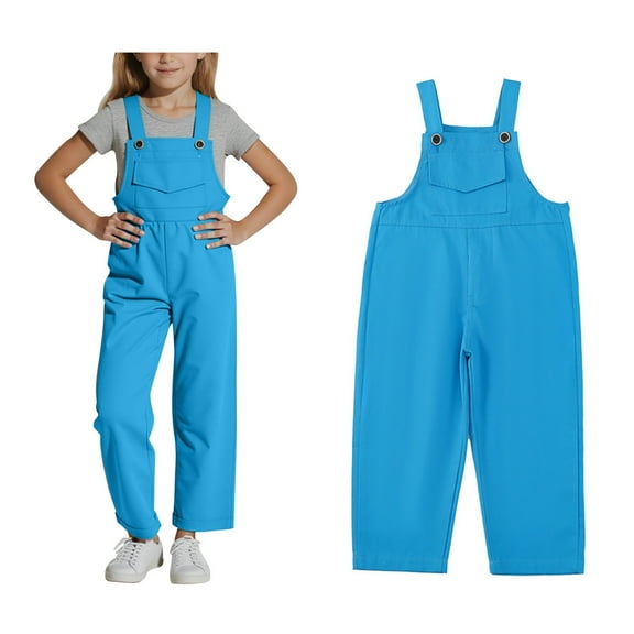Girls Jumpsuits Overalls Blue with Pockets Summer Clothes for Teens Outfits for Girls 3-4 Years Girls Fashion