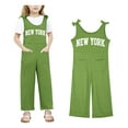 thumbnail image 1 of Girls Jumpsuits Overalls Green Overalls with Side Pockets Toddler Girl Summer Outfits Kids Clothes Girls Size 9-10 Years Girls Fashion, 1 of 5