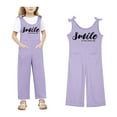 thumbnail image 1 of Girls Jumpsuits Overalls Purple Loose Rompers Summer Outfits for Girls Cute Clothes for Girls 11-12 Years Girls Fashion, 1 of 5