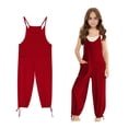 thumbnail image 1 of Girls Jumpsuits Overalls Red with Pockets Summer Clothes for Teens Clothes for Girls 7-8 Years Girls Fashion, 1 of 9