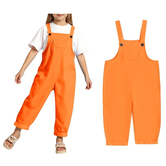Girls Jumpsuits Overalls Rompers with Pockets Cute Summer Cute Clothes 6-7 Years Girls Fashion