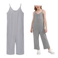 thumbnail image 1 of Girls' Jumpsuits & Rompers Casual Sleeveless Loose Overalls Long Pants with Pockets Girls Overalls Size 8-9 Years, 1 of 7
