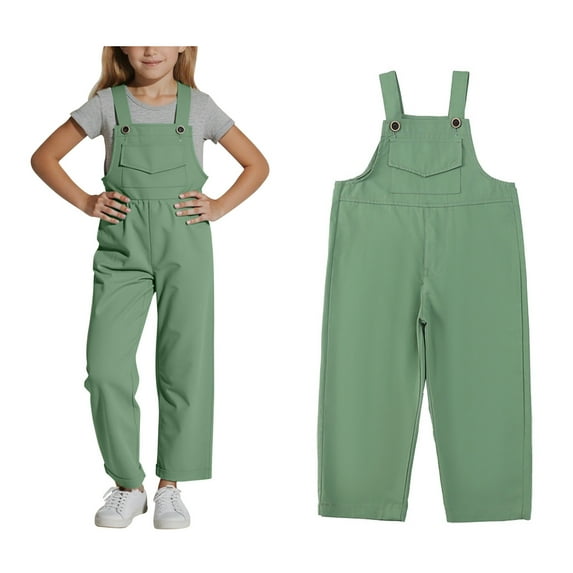 Girls' Jumpsuits Rompers Green Rompers with Pockets Toddler Girl Summer Outfits Girl Clothes 15-16 Years Girls Fashion