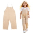 thumbnail image 1 of Girls' Jumpsuits Rompers Khaki Loose Rompers Girls Summer Clothes Girls Outfit 4-5 Years Girls Fashion, 1 of 8