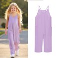 thumbnail image 1 of Girls' Jumpsuits Rompers Purple Loose Rompers Toddler Girl Summer Outfits Girls Clothes Size 4-5 Years Girls Fashion, 1 of 4