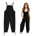 thumbnail image 1 of Girls' Jumpsuits & Rompers Spaghetti Strap Loose Overalls Long Pants with Pockets 11-12 Years Tween Girl Clothes, 1 of 5
