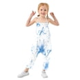 thumbnail image 1 of Girls' Jumpsuits Rompers Summer Casual Sleeveless Rompers With Pockets Spaghetti Strap Romper Blue Pastel Flowers 6T, 1 of 7