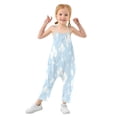 thumbnail image 1 of Girls' Jumpsuits Rompers Summer Casual Sleeveless Rompers With Pockets Spaghetti Strap Romper Delicate White Flowers 6T, 1 of 7