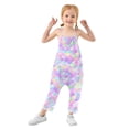 thumbnail image 1 of Girls' Jumpsuits Rompers Summer Casual Sleeveless Rompers With Pockets Spaghetti Strap Romper Mermaid Scale Pattern 1T, 1 of 7