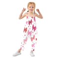 thumbnail image 1 of Girls' Jumpsuits Rompers Summer Casual Sleeveless Rompers With Pockets Spaghetti Strap Romper Red and Pink Bows 5T, 1 of 7