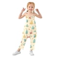 thumbnail image 1 of Girls' Jumpsuits Rompers Summer Casual Sleeveless Rompers With Pockets Spaghetti Strap Romper Sandcastles and Crabs Pattern 4T, 1 of 7