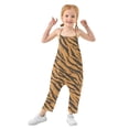 thumbnail image 1 of Girls' Jumpsuits Rompers Summer Casual Sleeveless Rompers With Pockets Spaghetti Strap Romper Tiger Stripes Pattern 1T, 1 of 7