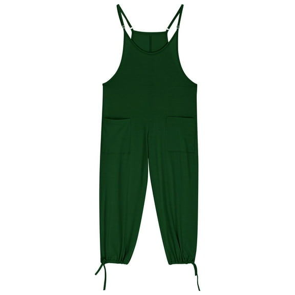 Girls' Casual Sleeveless Jumpsuits Cute Summer Clothes Adjustable Wide Leg Jumpsuit Loose Rompers Girls Outfits Size 9-10 Y