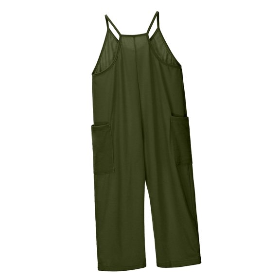 Girls' Jumpsuits Rompers Toddler Girl Summer Outfits Overalls With Side Pockets Adjustable Wide Leg Jumpsuit Outfits For Girls 6-7 Years