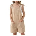 thumbnail image 1 of Girls Jumpsuits Sleeveless Spaghetti Strap Casual Loose Rompers Short Pants with Pockets Clothes for Girls 13-14, 1 of 8