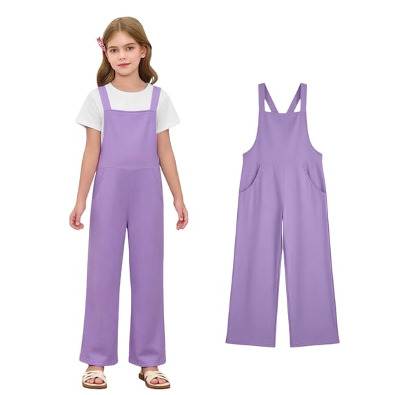 Girls Jumpsuits Straight Leg Jumpsuit Baggy Overalls Kids Casual Sleeveless Romper Clothes for 9-10 Years Girls