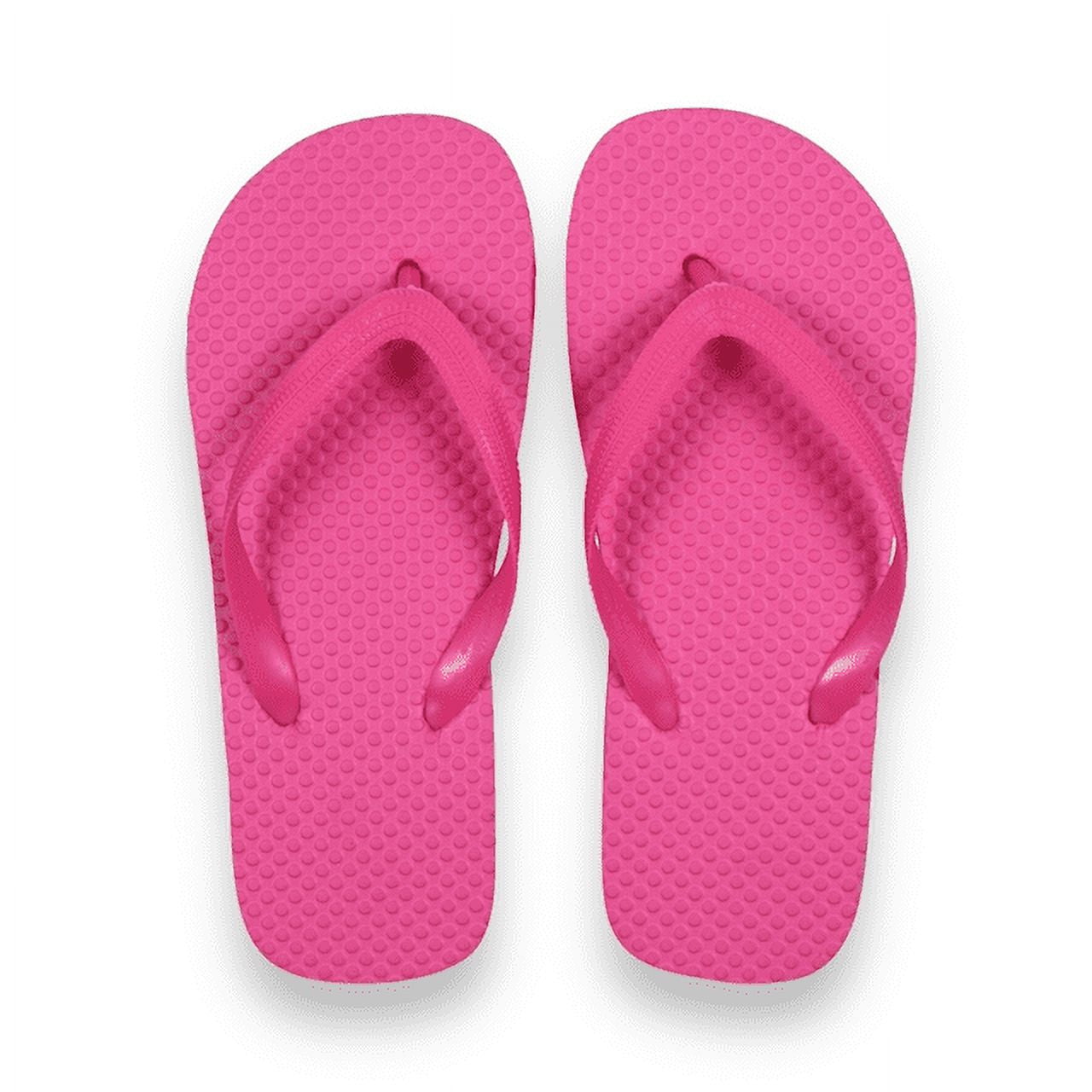 Girls Juncture Basic Rubber FlipFlops Neon Pink [Size S 11/12