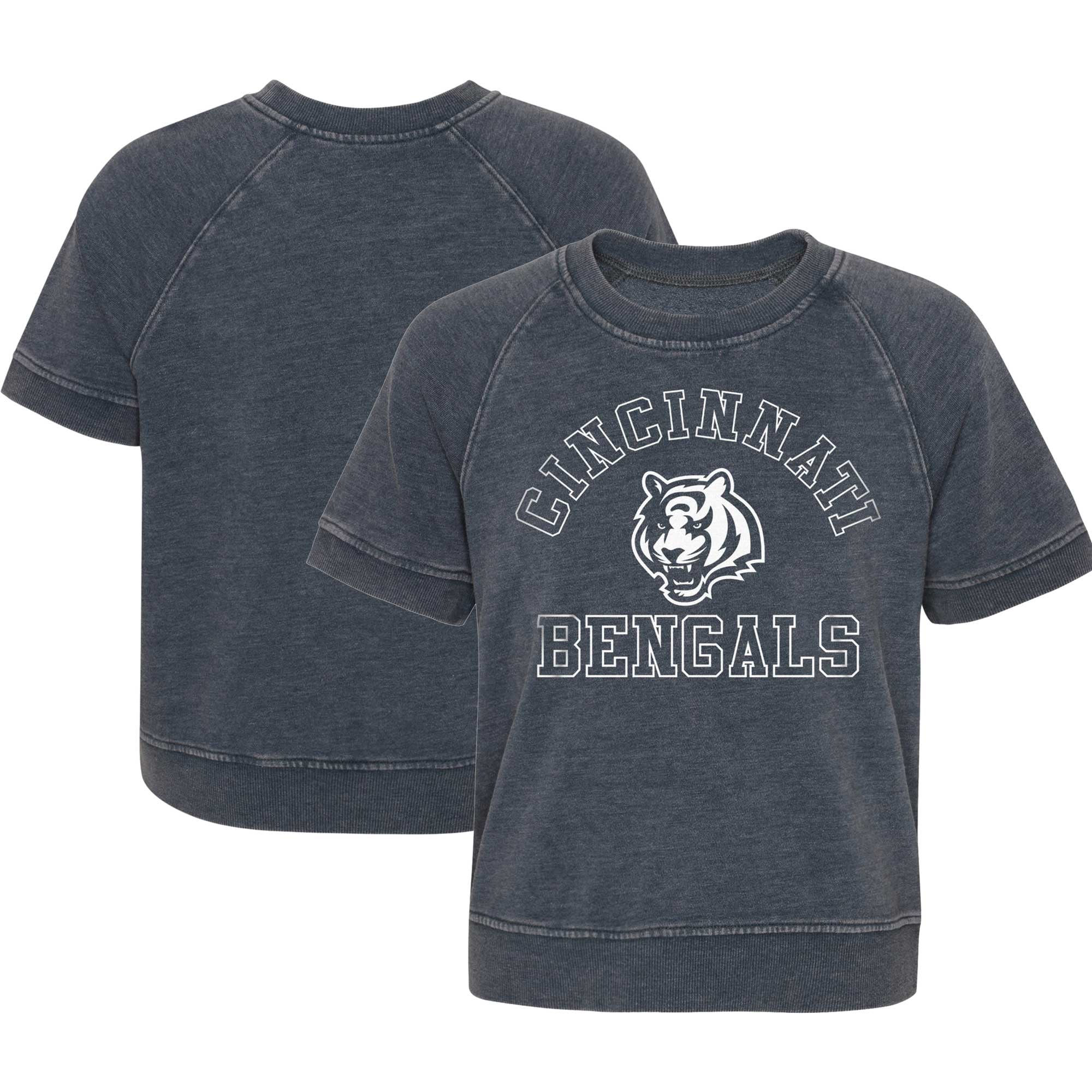 Girls Juniors Heather Charcoal Cincinnati Bengals Cheer Squad Raglan T Shirt Walmart