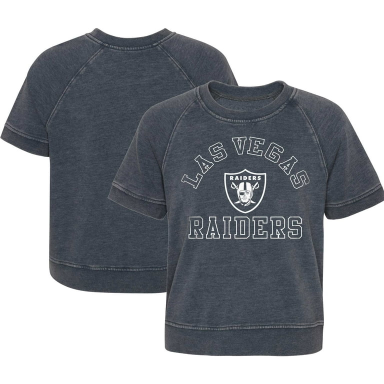 Girls Juniors Heather Charcoal Las Vegas Raiders Cheer Squad Raglan T Shirt Walmart