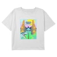 thumbnail image 1 of Girls Jurassic World Retro Gate Lights Graphic Cropped T-Shirt, 1 of 3