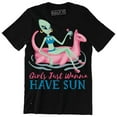 thumbnail image 1 of Girls Just Wanna Have Sun Funny Alien Slogan Quote Men's T-Shirt, 1 of 4