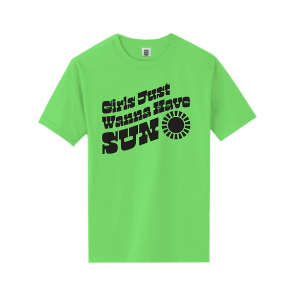 Girls Just Wanna Have Sun Sun Short Sleeve Neon T-Shirt