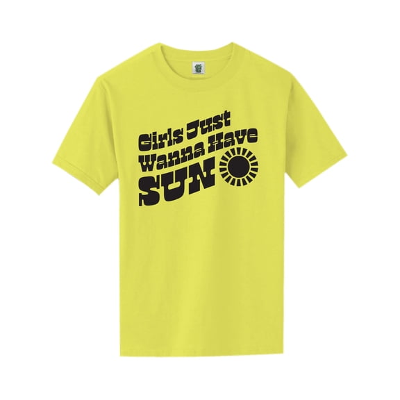 Girls Just Wanna Have Sun Sun Short Sleeve Neon T-Shirt