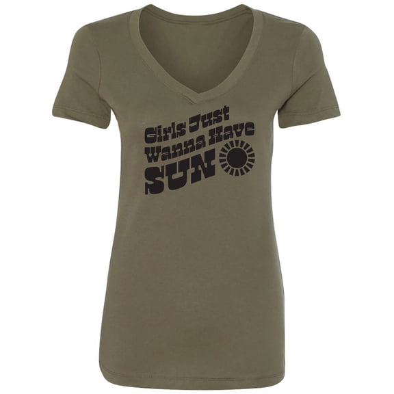 Girls Just Wanna Have Sun Sun Womens V-Neck T-Shirt