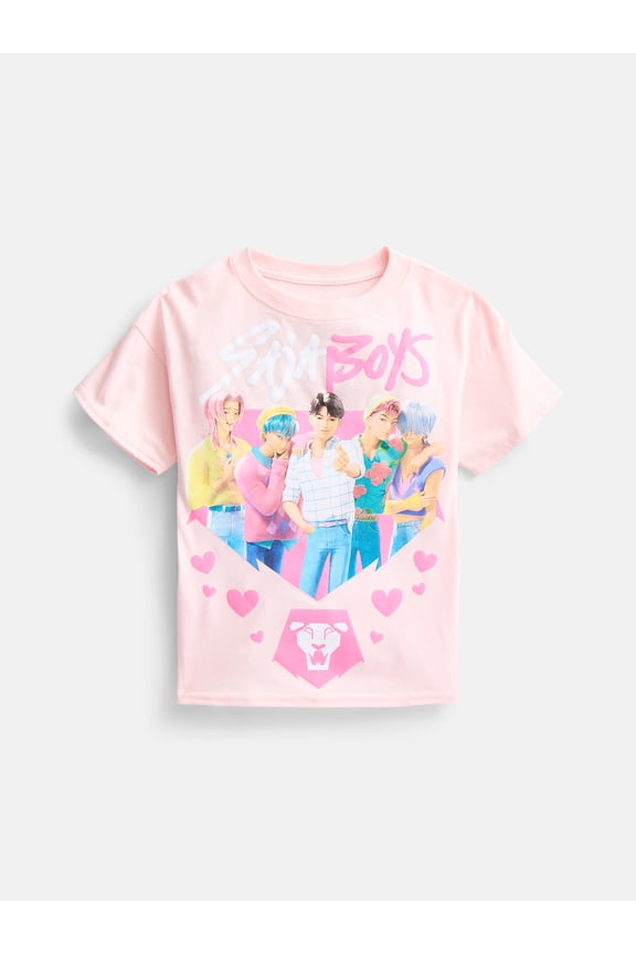 K Pop Demon Hunters Girls Saja Boys Graphic Tee with Short Sleeves, Size XS-XL